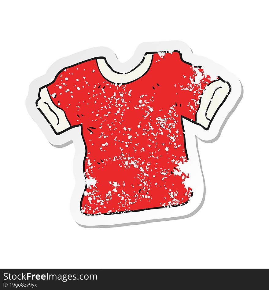 retro distressed sticker of a cartoon t shirt