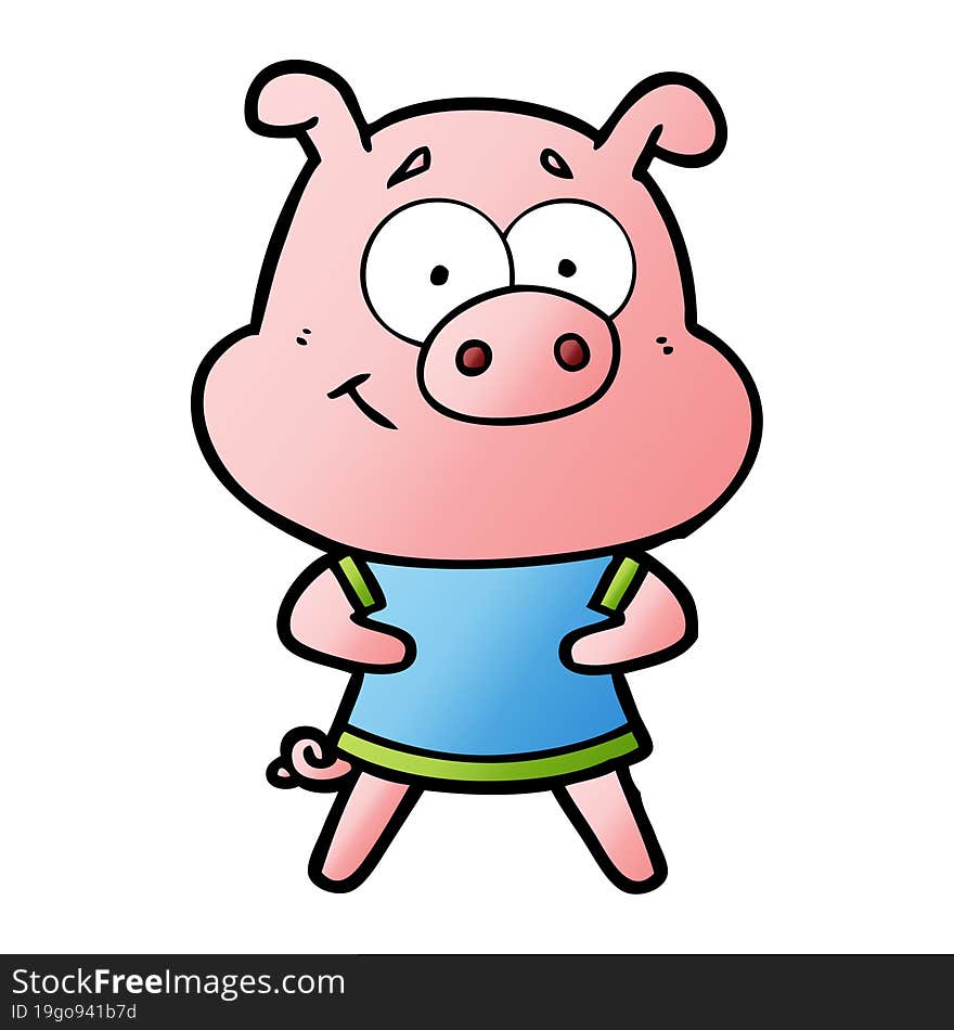 happy cartoon pig. happy cartoon pig