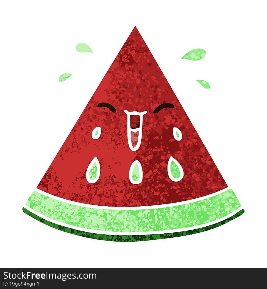 quirky retro illustration style cartoon watermelon