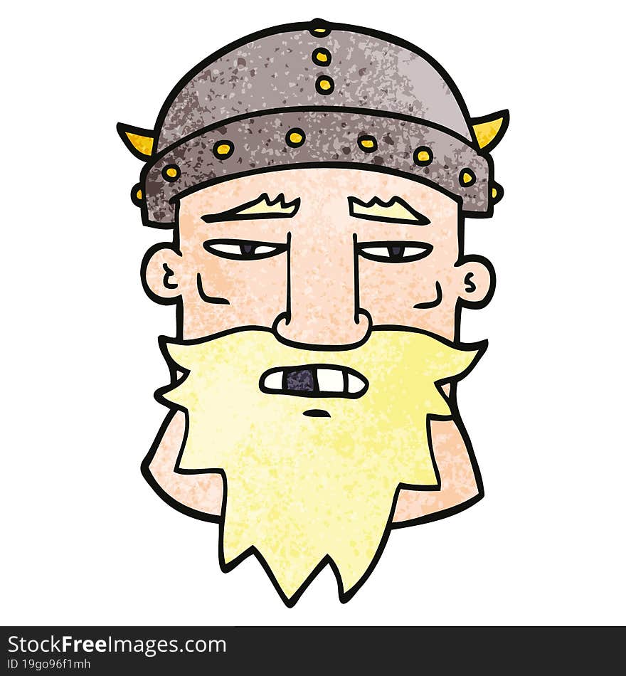 cartoon doodle viking face