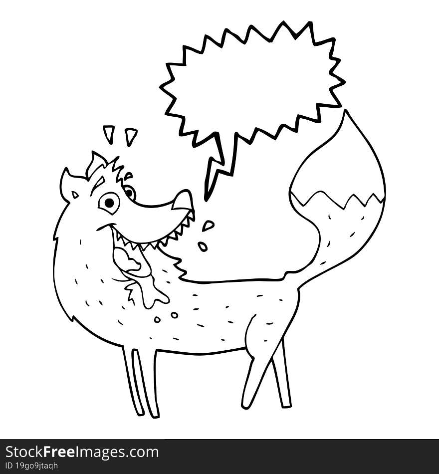 speech bubble cartoon wolf