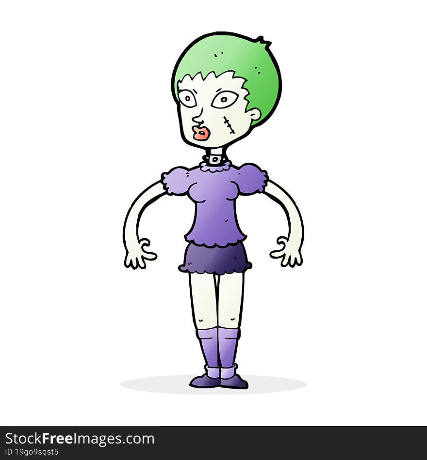 Cartoon Zombie Monster Woman