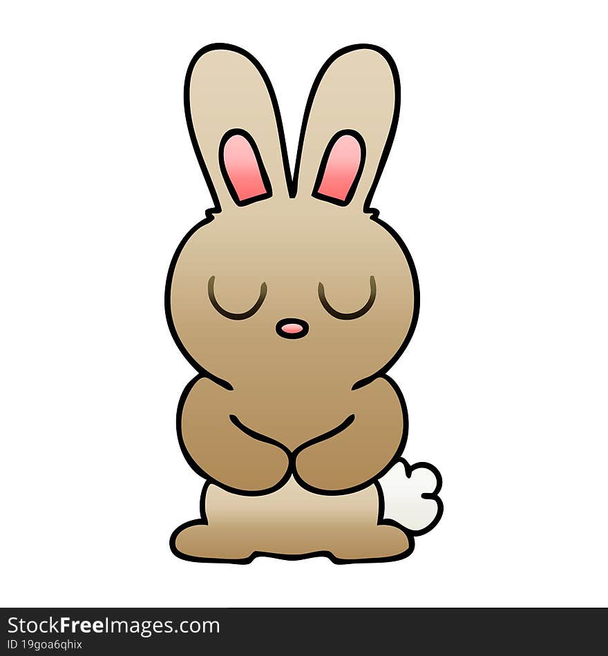 gradient shaded quirky cartoon rabbit. gradient shaded quirky cartoon rabbit