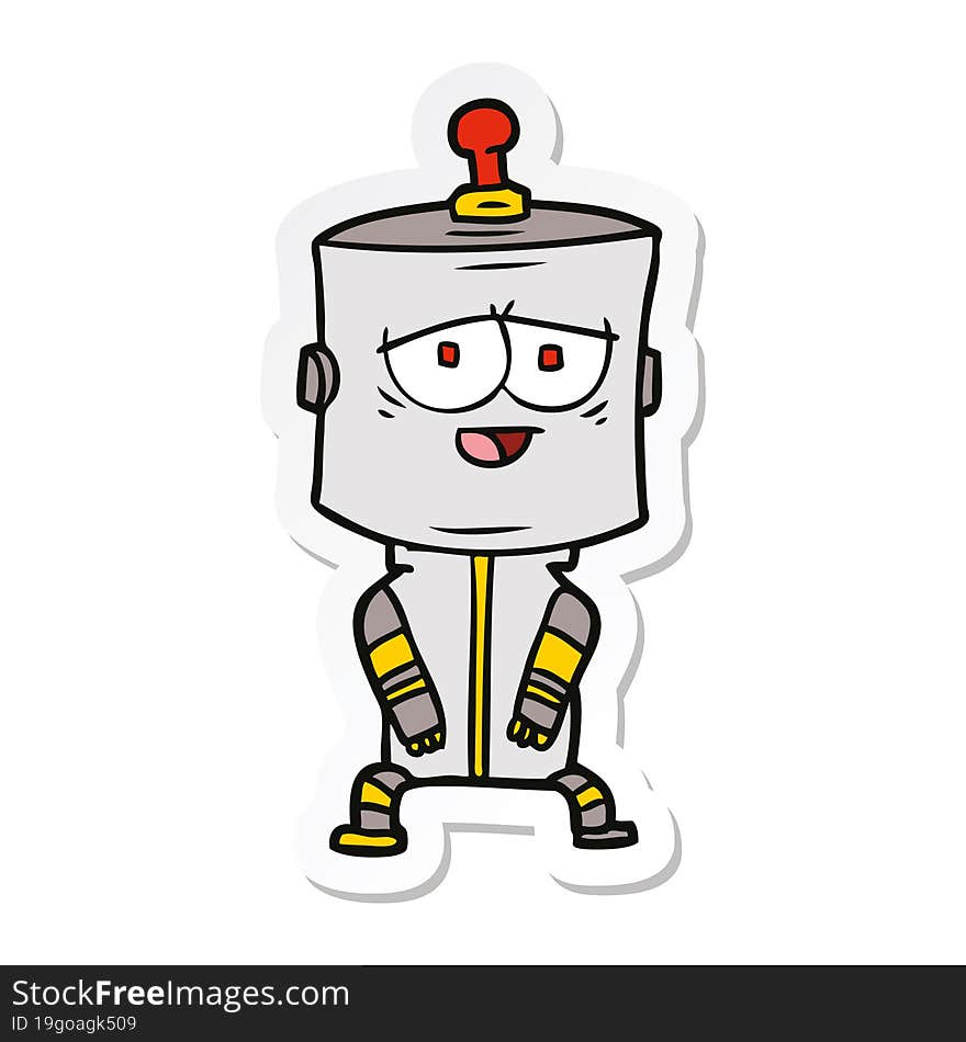 sticker of a cartoon robot