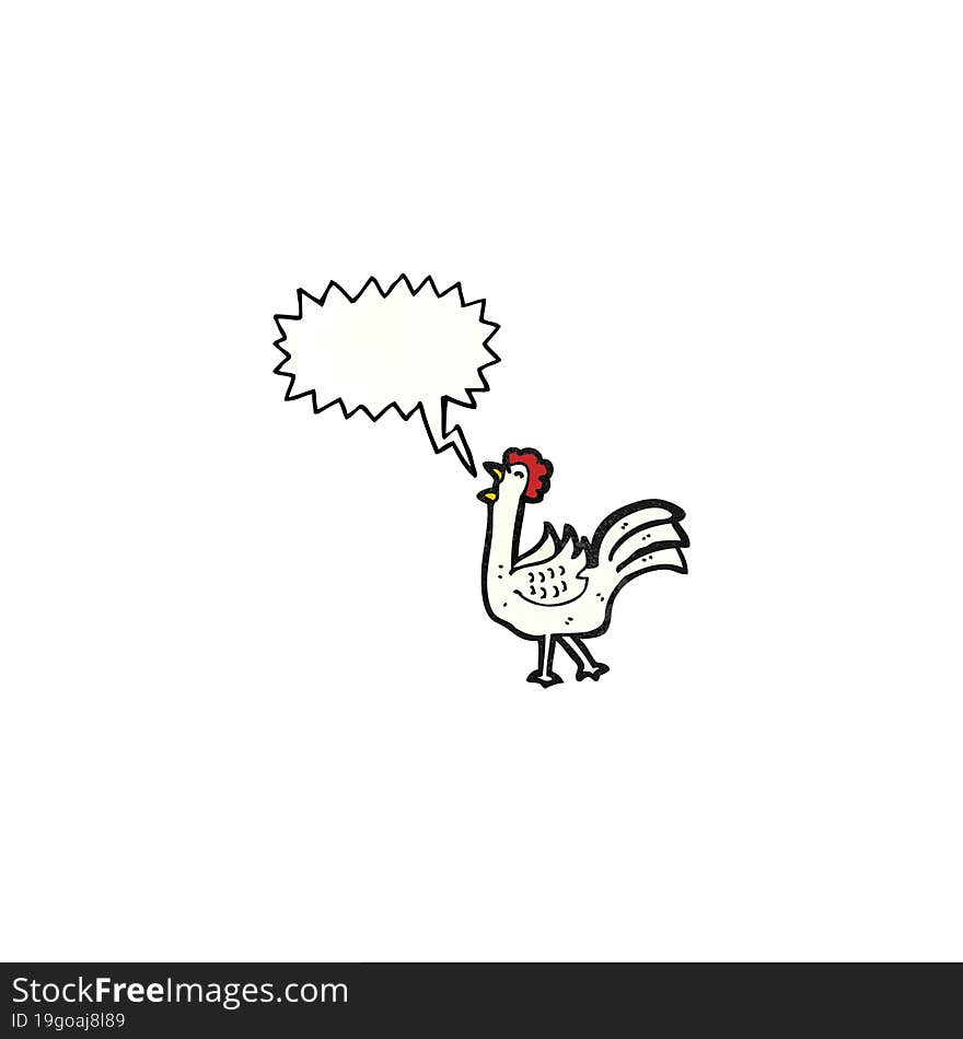 cartoon clucking chicken