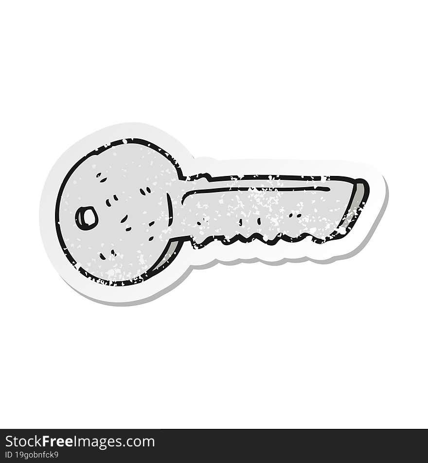 retro distressed sticker of a cartoon door key