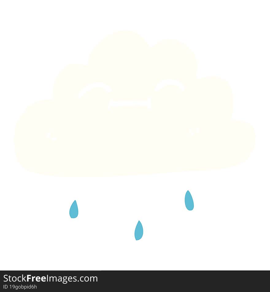 cartoon doodle happy rain cloud