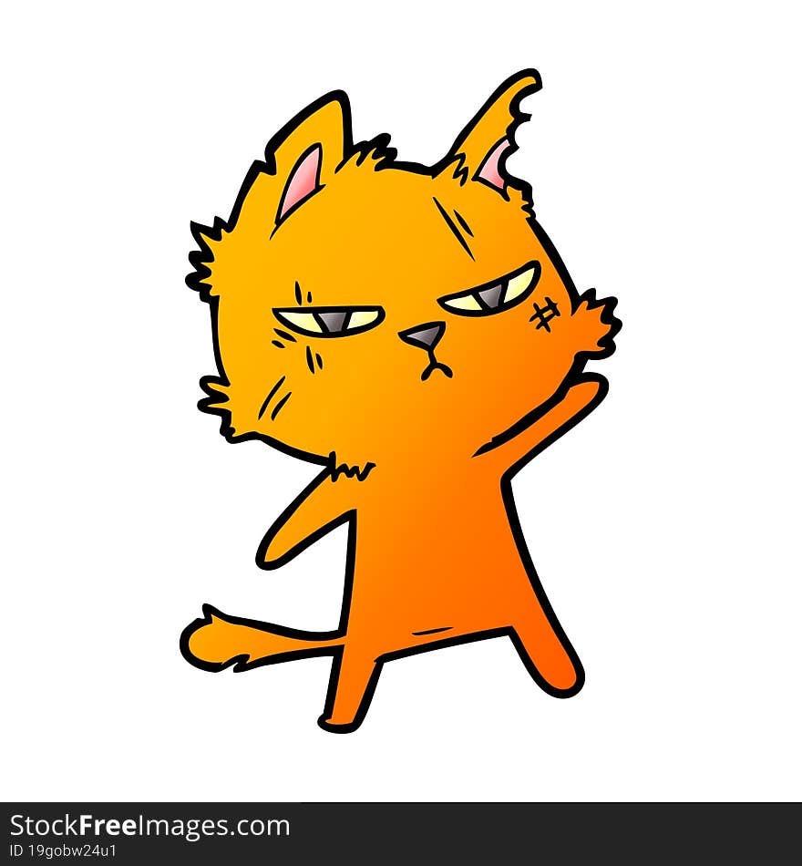 tough cartoon cat. tough cartoon cat