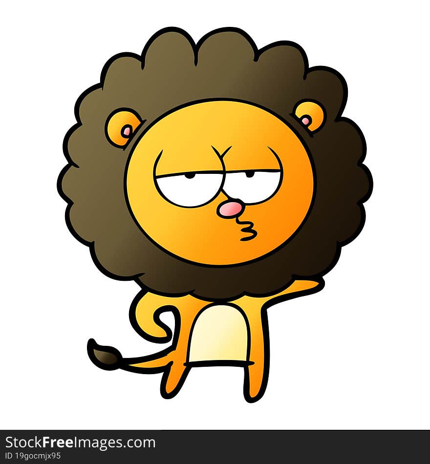 cartoon bored lion. cartoon bored lion