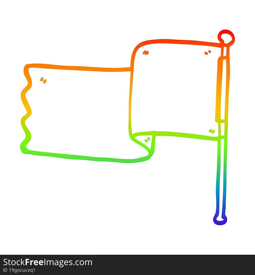 rainbow gradient line drawing cartoon red flag