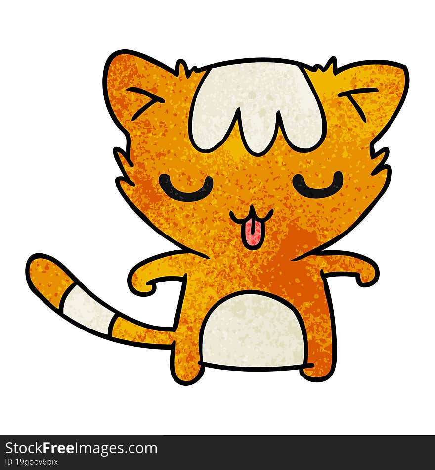 textured cartoon of a kawaii cute cat