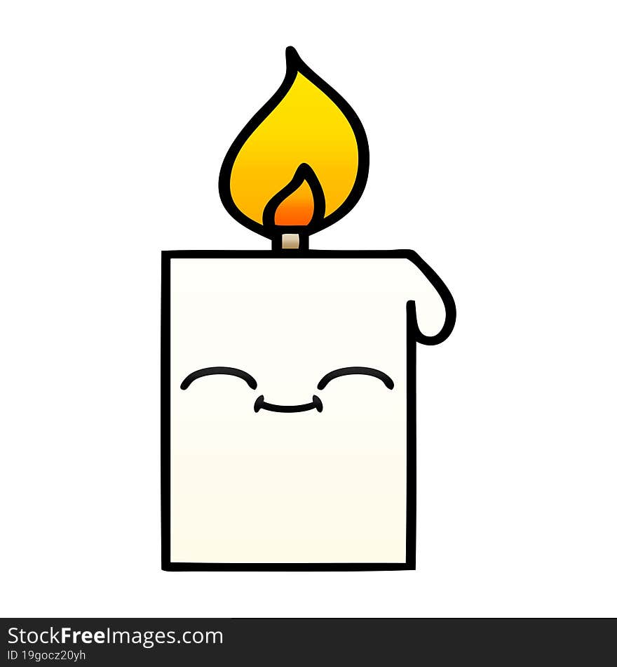 Gradient Shaded Cartoon Lit Candle