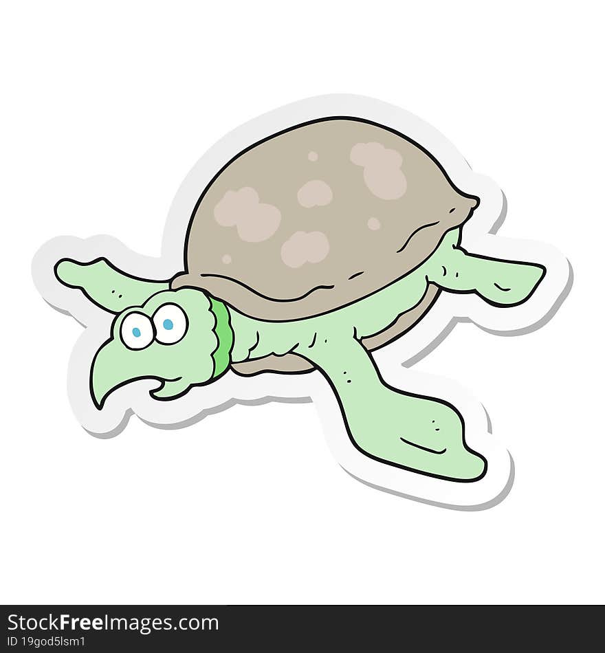 Sticker Of A Cartoon Turtle