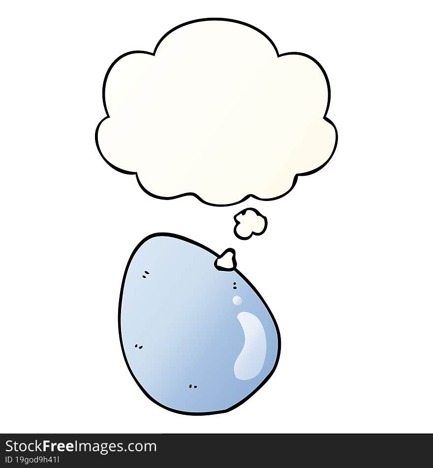 Cartoon Egg And Thought Bubble In Smooth Gradient Style