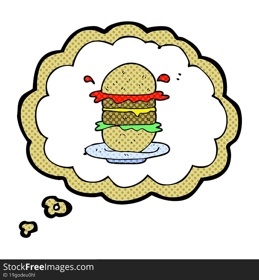 thought bubble cartoon burger