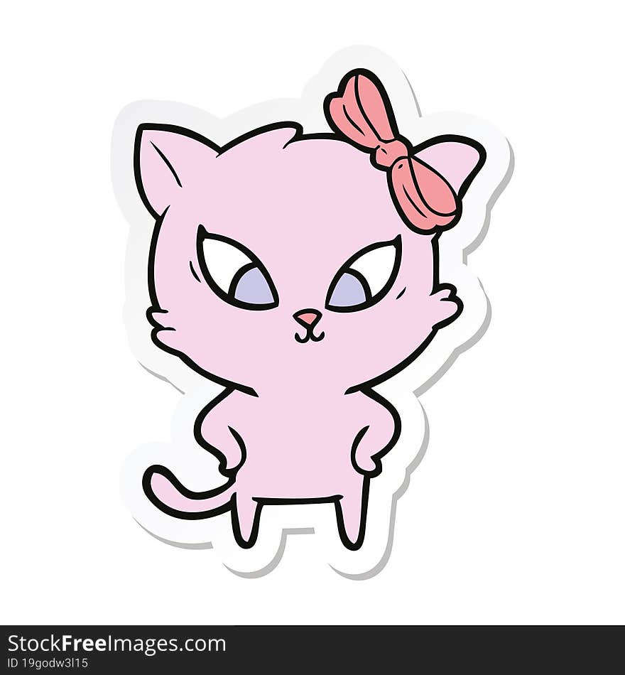 Sticker Of A Cartoon Cat