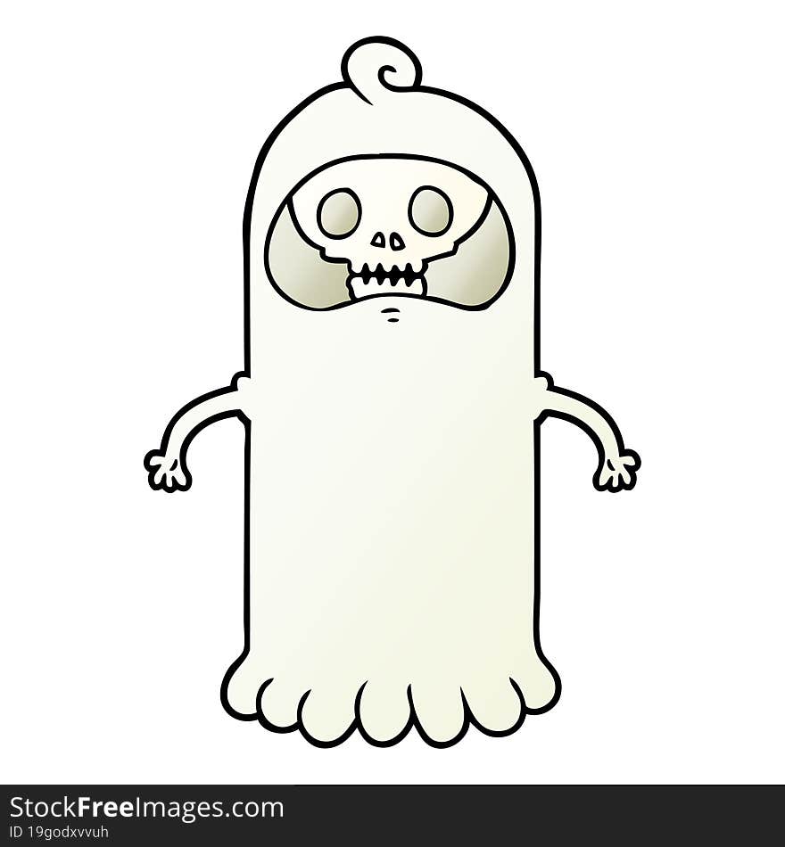 cartoon spooky skull ghost. cartoon spooky skull ghost