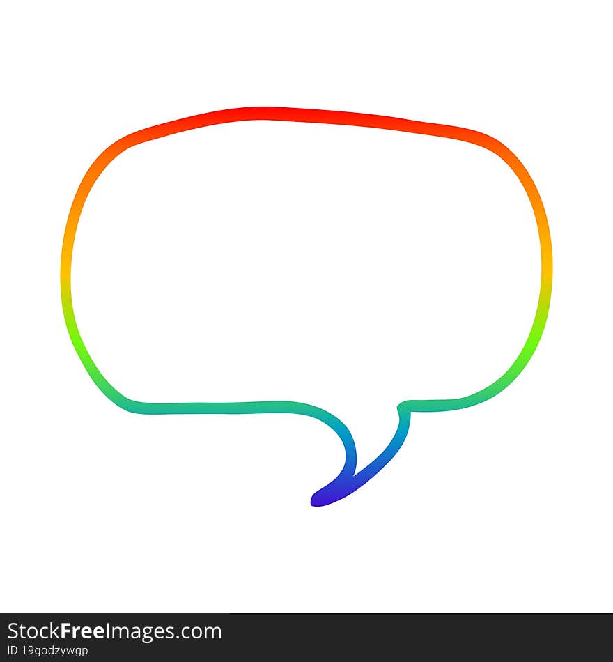 rainbow gradient line drawing cartoon speech bubble