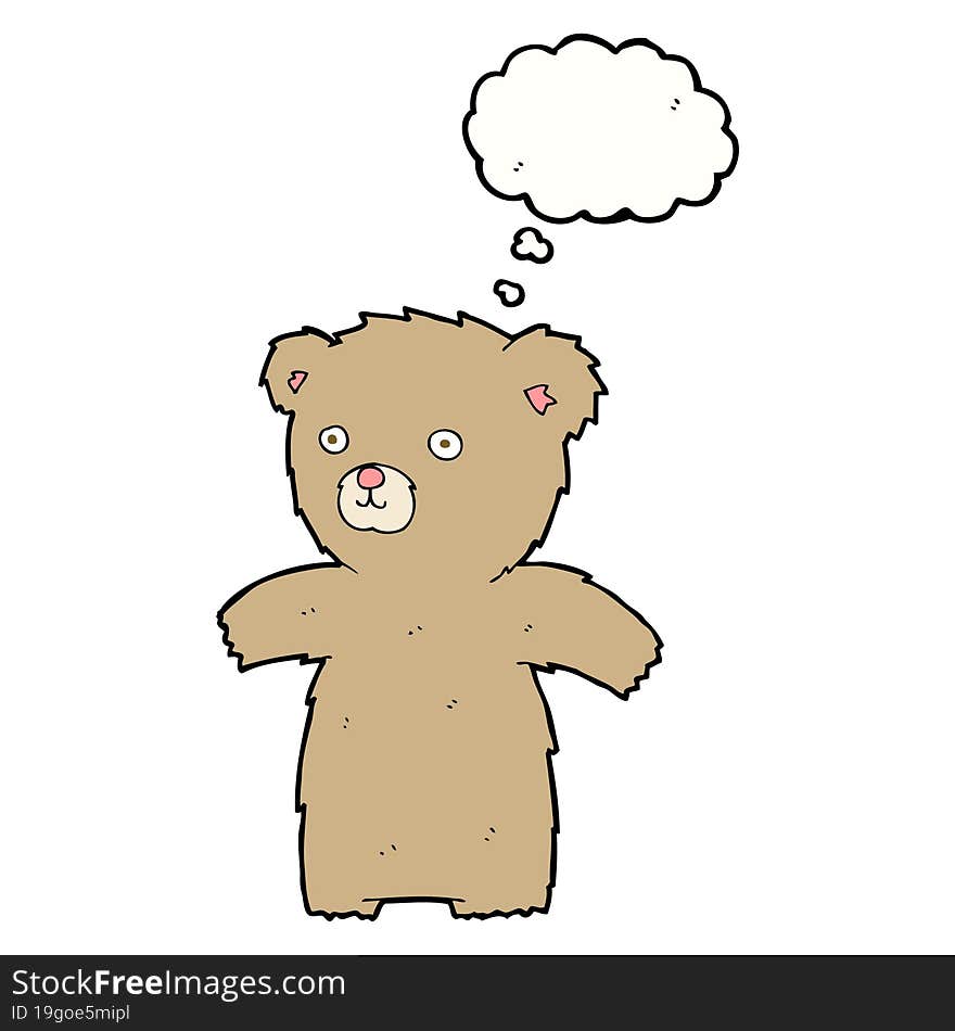 cute cartoon teddy bear with thought bubble