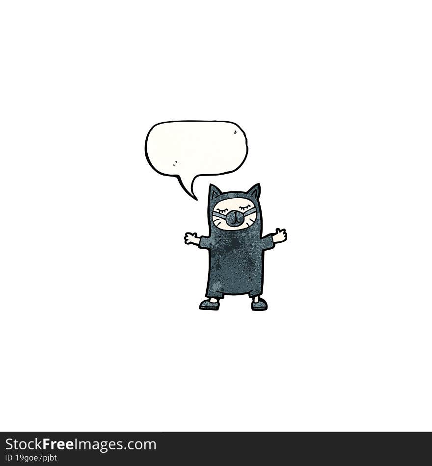 black cat costume cartoon