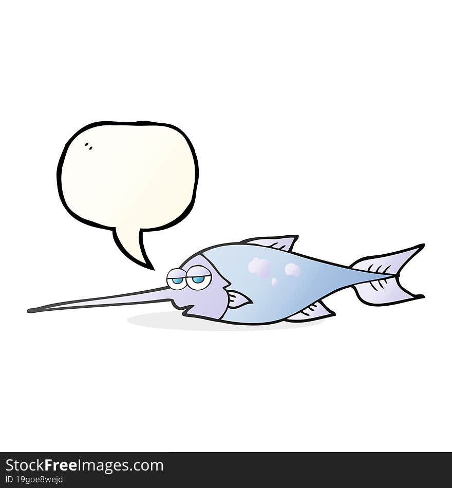 speech bubble cartoon swordfish