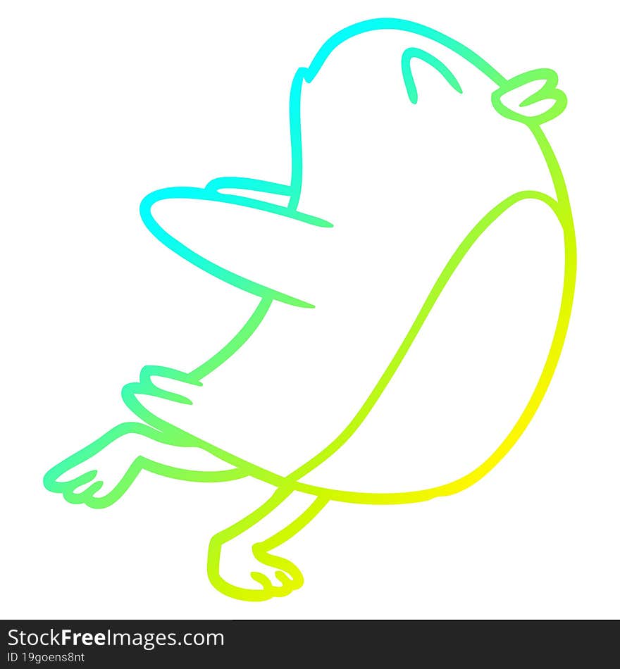 cold gradient line drawing penguin jumping