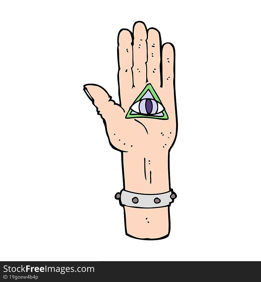 cartoon spooky hand symbol