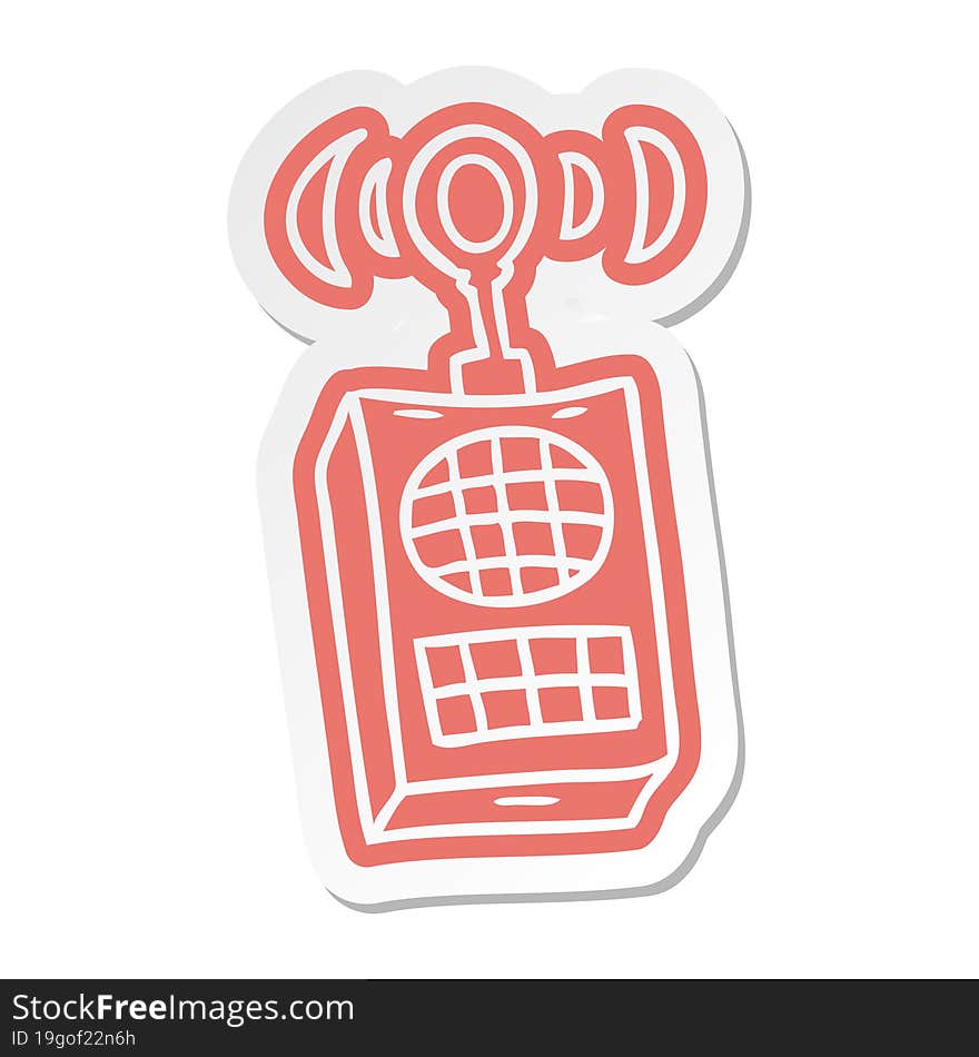 cartoon sticker of a walkie talkie