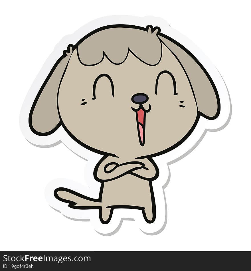 Sticker Of A Cute Cartoon Dog