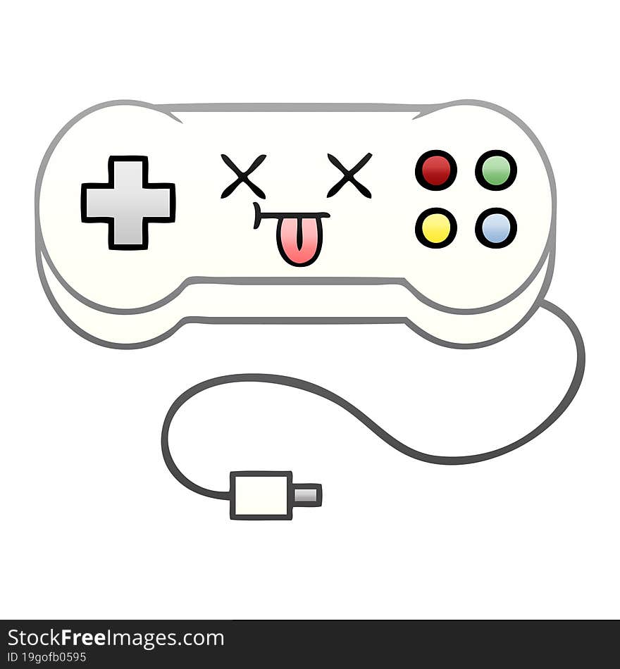 Gradient Shaded Cartoon Game Controller