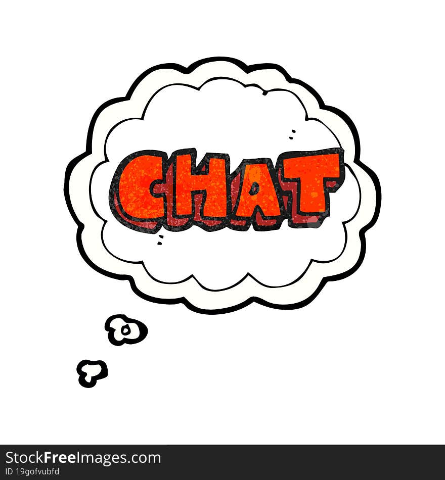 thought bubble textured cartoon chat symbol