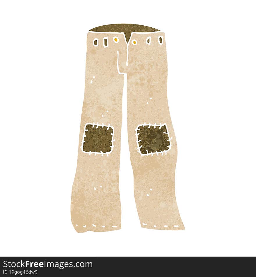 cartoon patched old pants