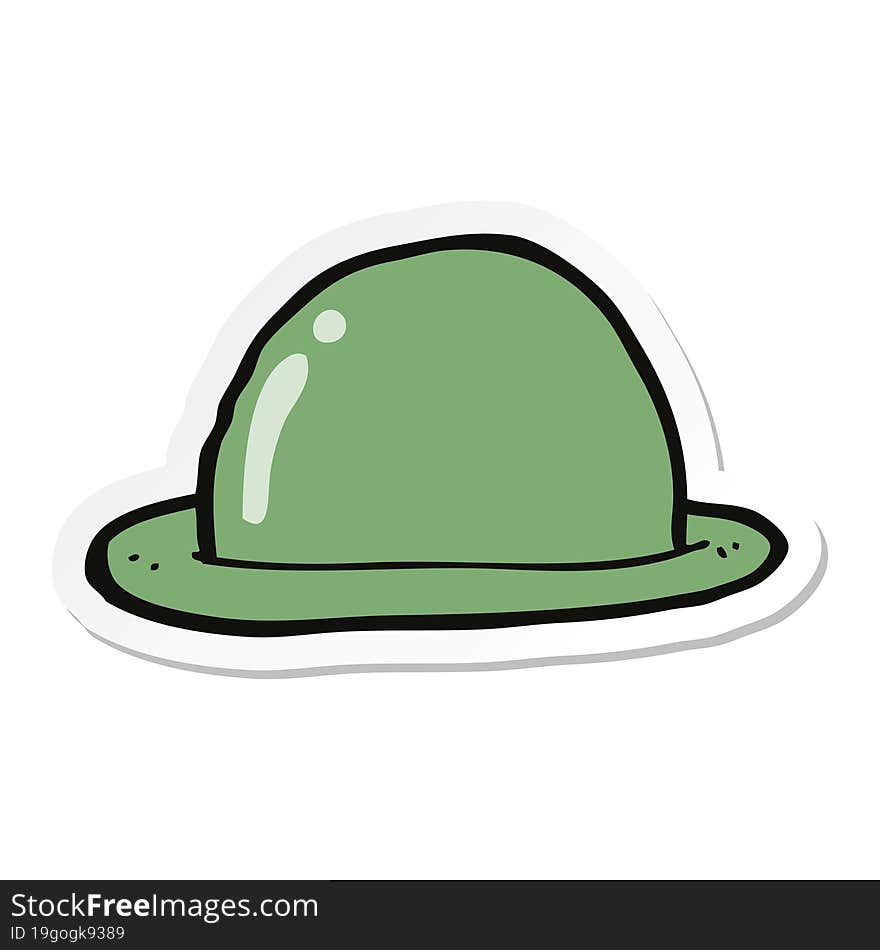 sticker of a cartoon bowler hat