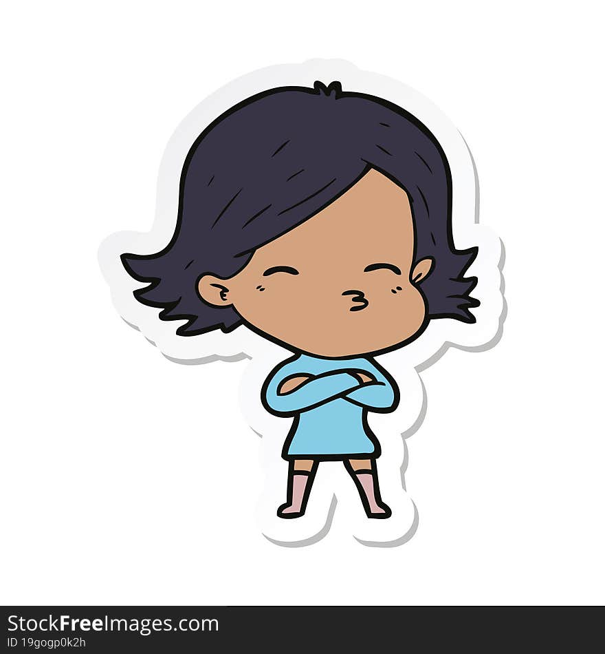 sticker of a cartoon woman