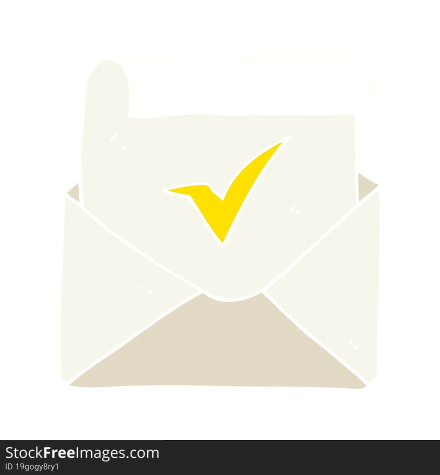 flat color illustration of positive letter. flat color illustration of positive letter