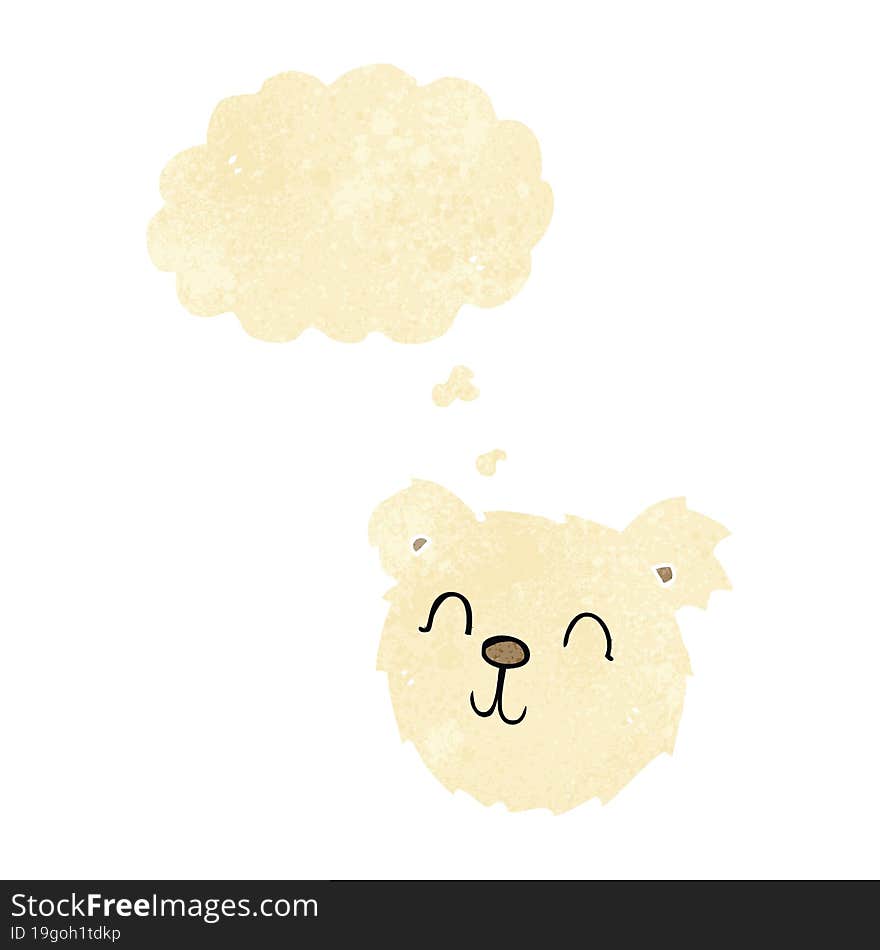 Cartoon Happy Polar Bear Face With Thought Bubble