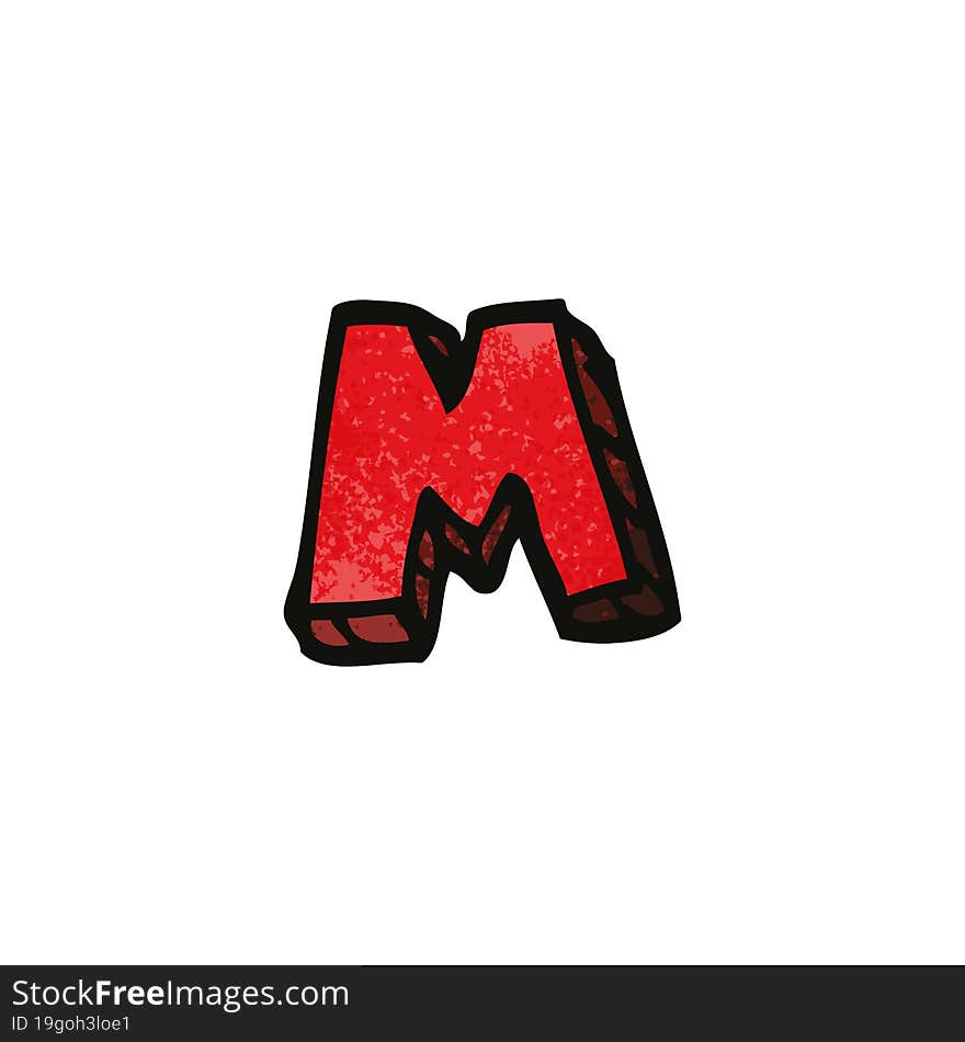 Cartoon Doodle Letter M