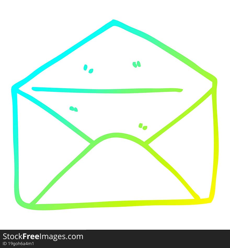 Cold Gradient Line Drawing Cartoon Envelope