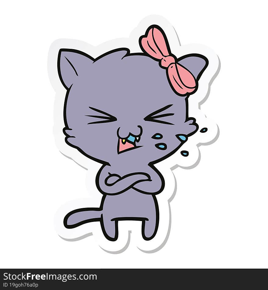 Sticker Of A Cartoon Cat