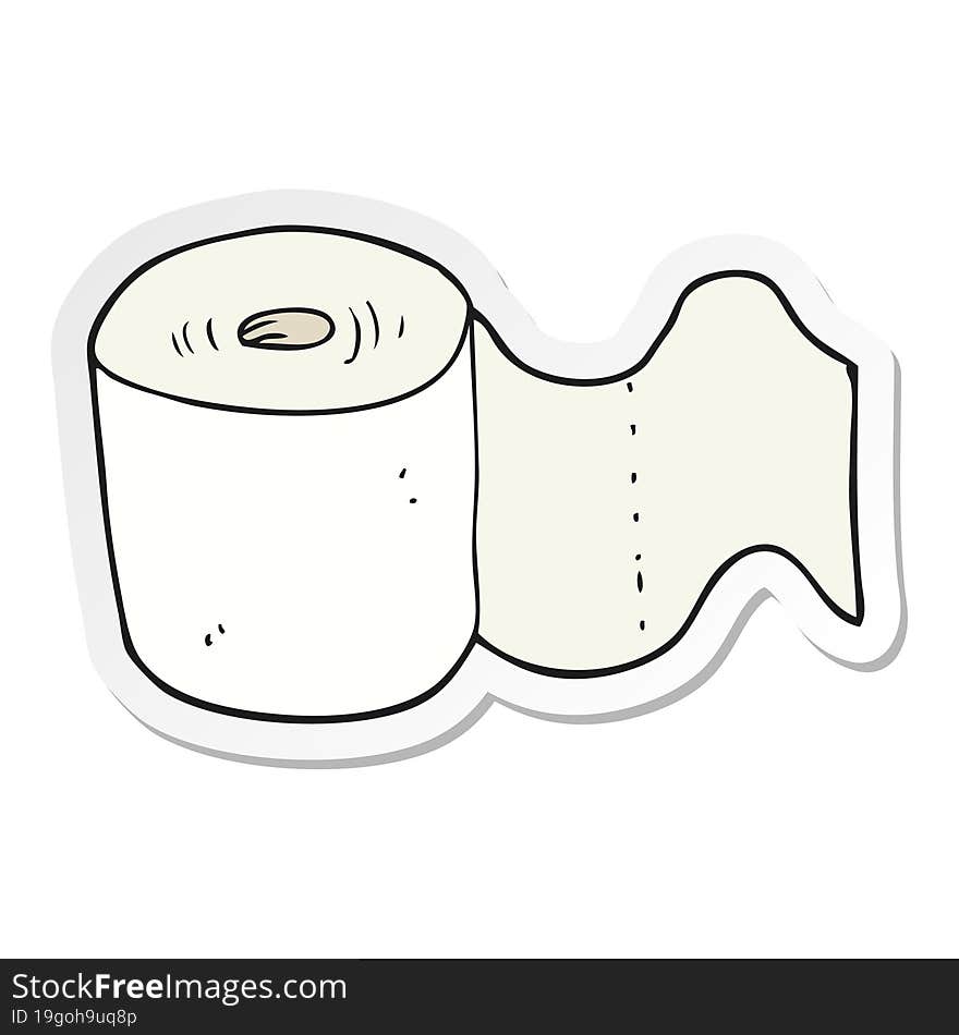 Sticker Of A Cartoon Toilet Roll