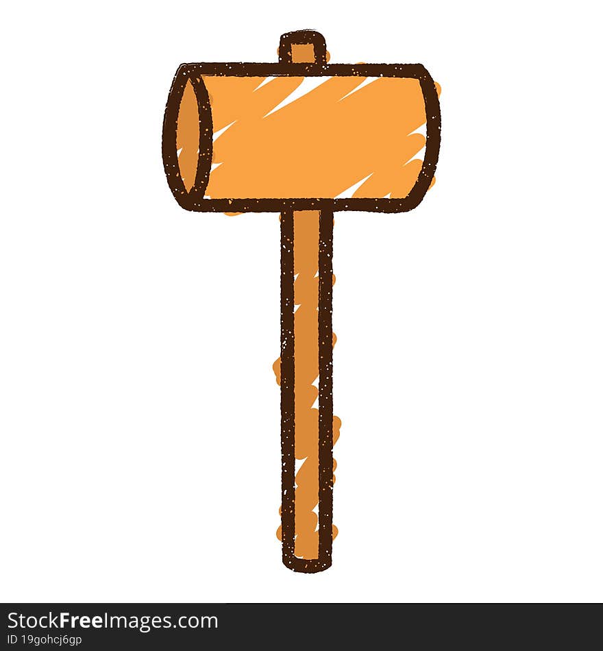 Wooden Mallet Chalk Drawing