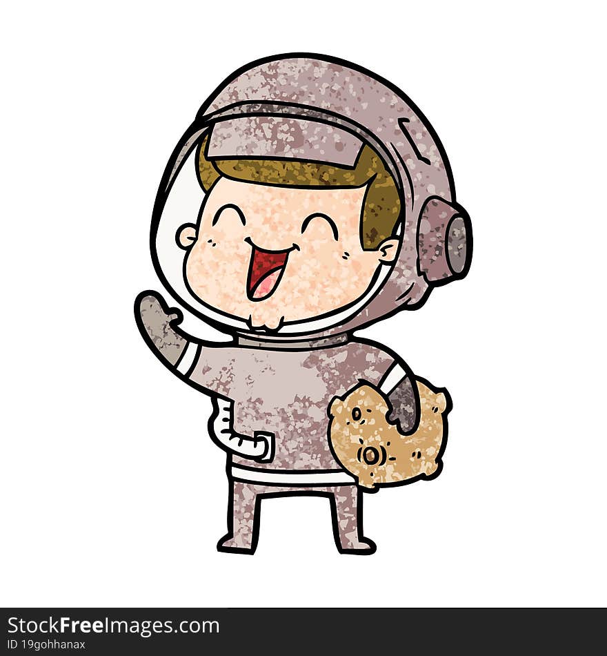 happy cartoon astronaut. happy cartoon astronaut