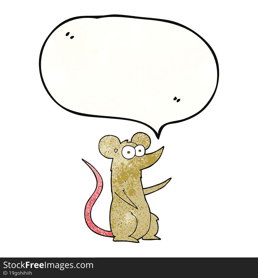 Texture Speech Bubble Cartoon Mouse In Love