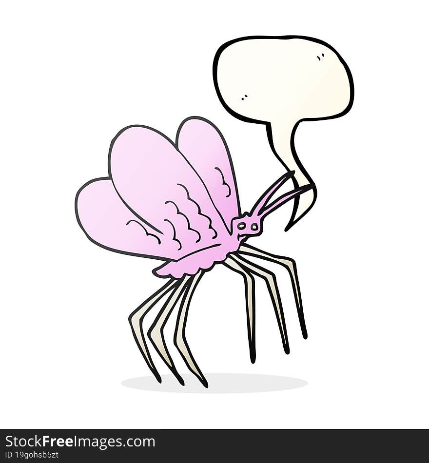 speech bubble cartoon butterfly