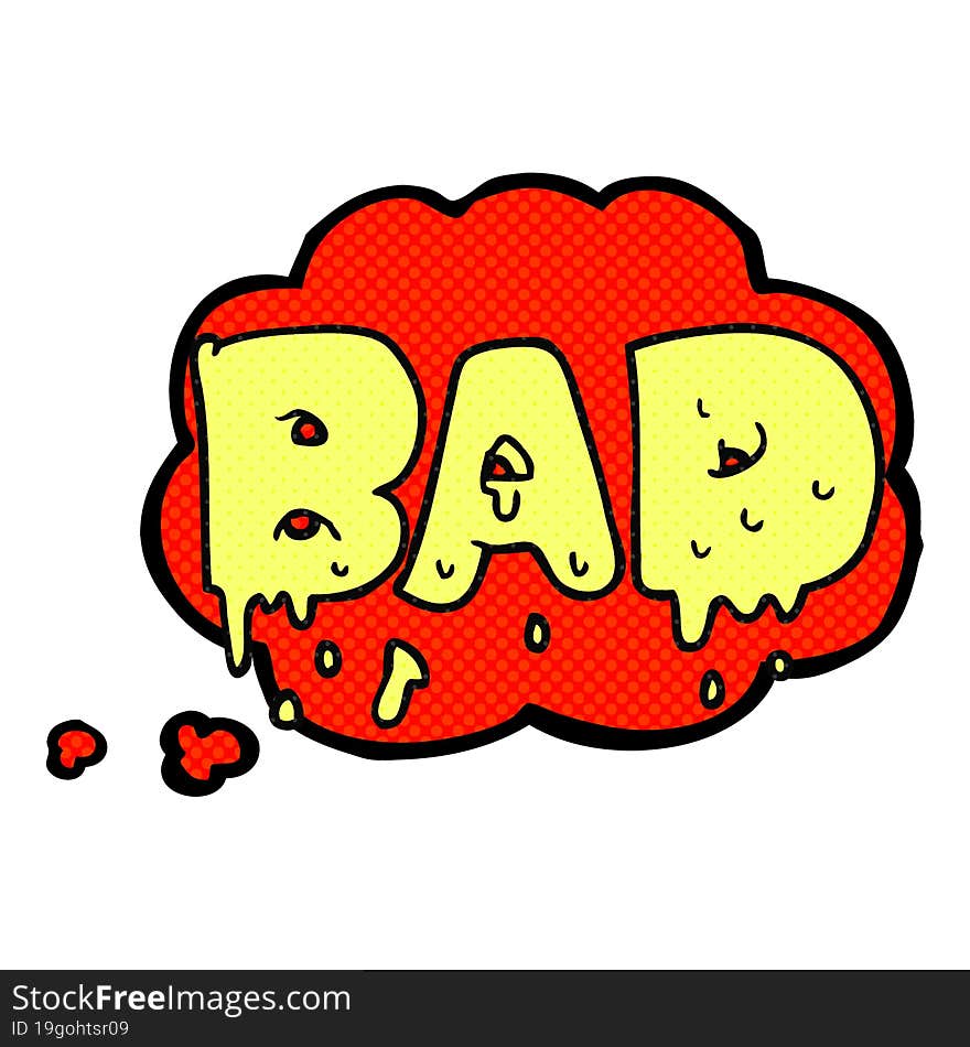 thought bubble cartoon word bad