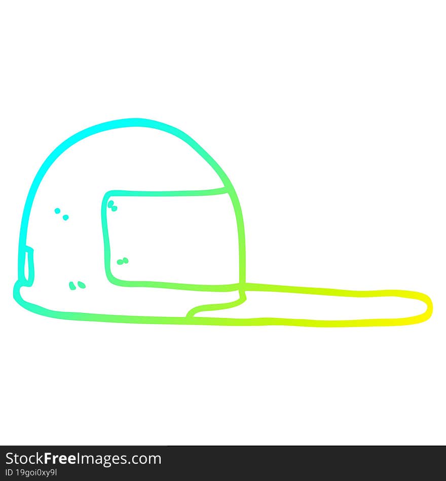 cold gradient line drawing cartoon baseball cap