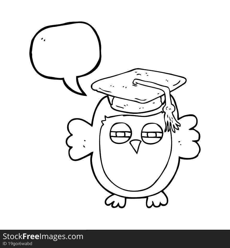 speech bubble cartoon clever owl