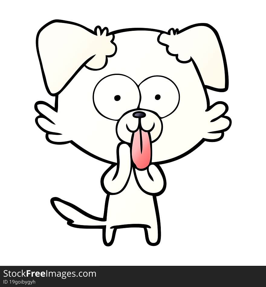 cartoon dog with tongue sticking out. cartoon dog with tongue sticking out