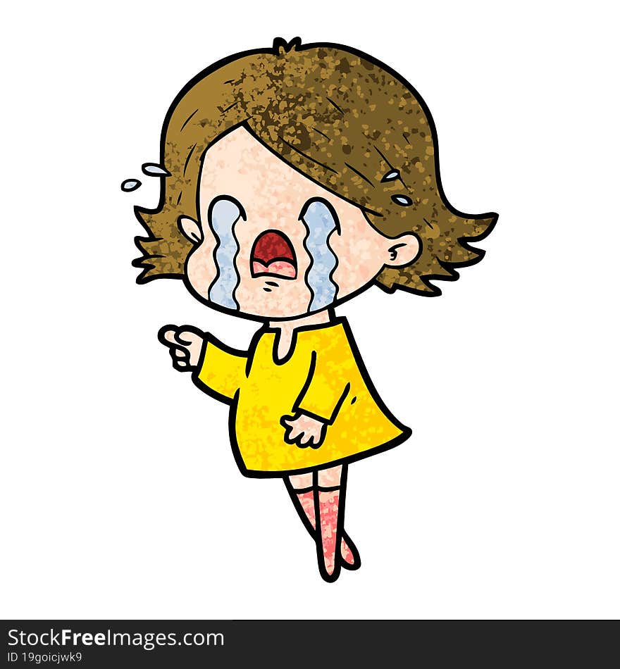 cartoon woman crying. cartoon woman crying