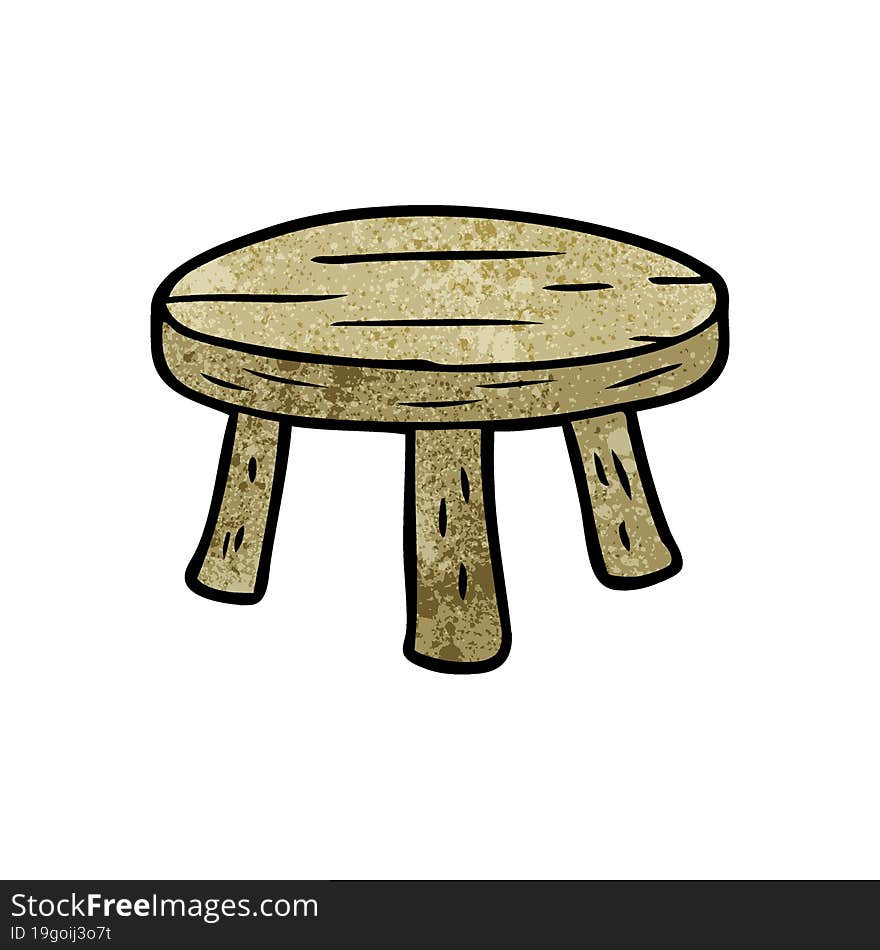 cartoon small wooden stool. cartoon small wooden stool